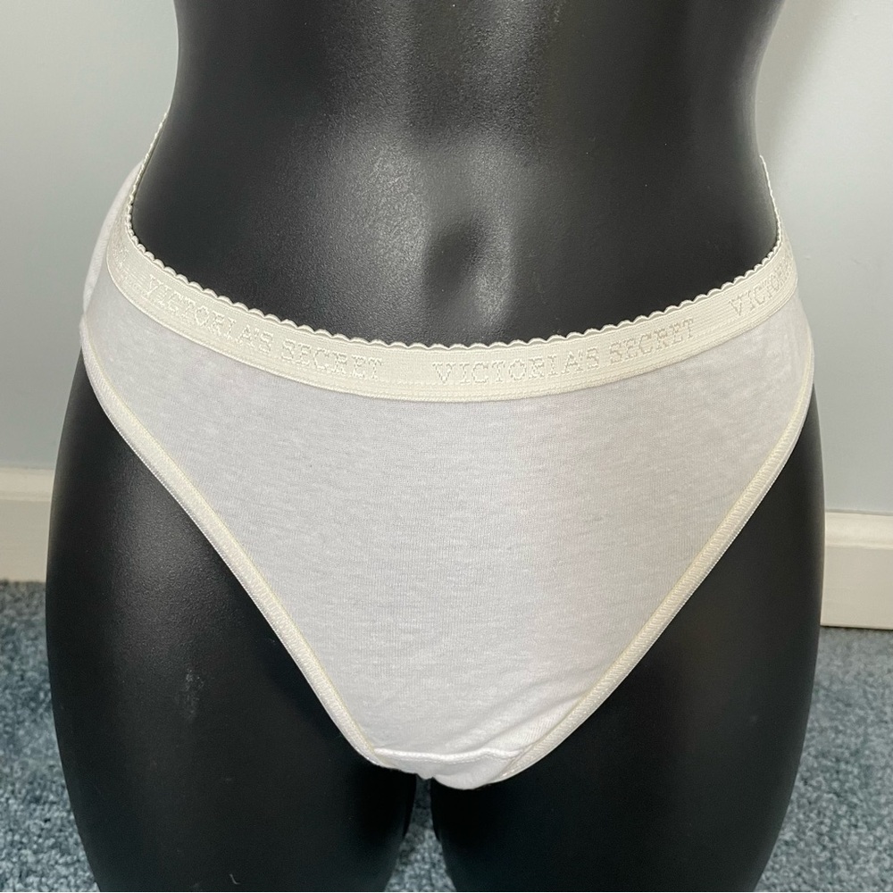 Victoria's Secret bikini panty 100% cotton signature y2k vintage white small nwt